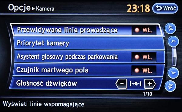 INFINITI Tłumaczenie nawigacji - Polskie menu